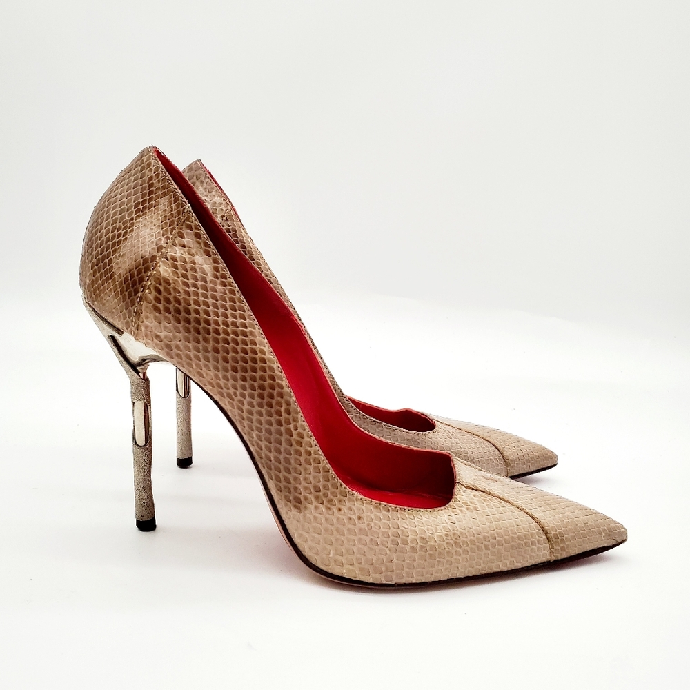 Vintage CESARE PACIOTTI Snakeskin Heels 38.5